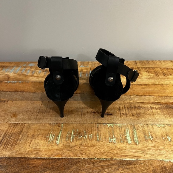 Joe's Jeans - Black Suede Ankle Strap Heel [Women - Size 8] - Picture 2 of 6